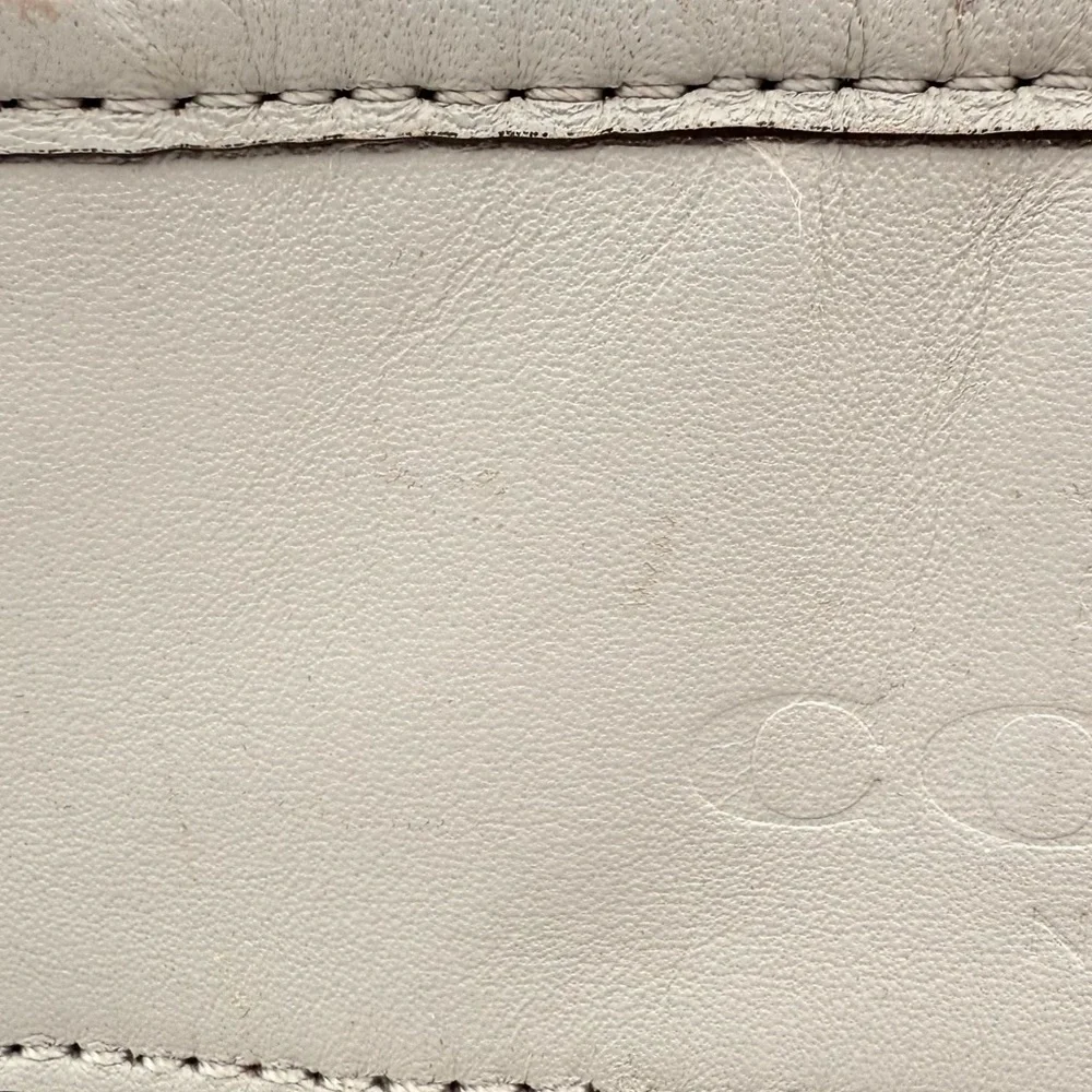 Coach Signature C Gray Leather Trim Satchel Purse Bag Shoulder Tote Handbag - Picture 12 of 15